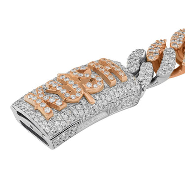 14K Tri-Color Gold Diamond Miami Cuban Chain 30.55 Ctw 13 mm